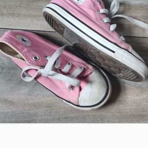 Converse Pink and White Chuck Taylor Sneakers Classic Design